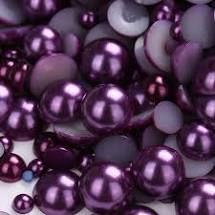 Dark Purple Resin Flatback Pearls