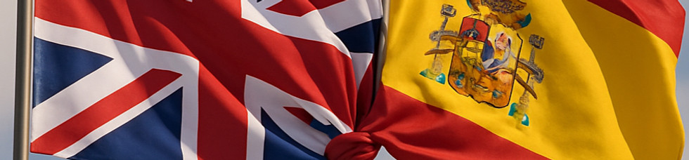 Easy NLV logo - Crossed Spanish & British flags symbolising connection. Supports theme of helping Brits transition to a new life in Spain