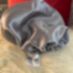 Thumbnail: Black/Silver Adult Satin Bonnet