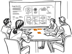 Leadership team aligning operating model and processes during ERP implementation planning