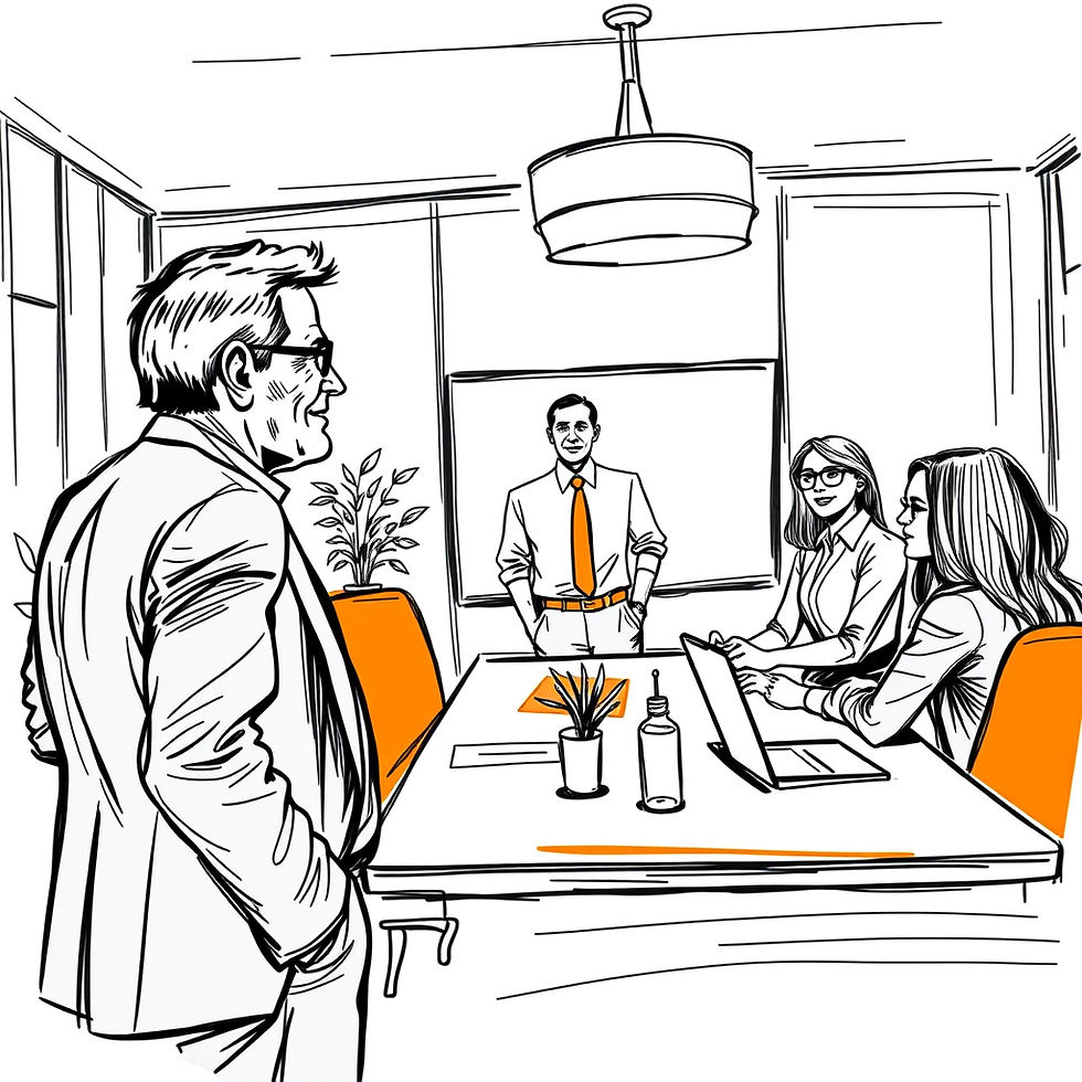Founder transitioning leadership responsibility to a trusted management team in a growing business