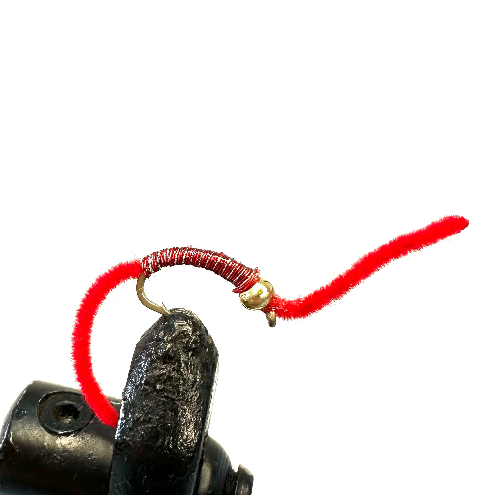 San Juan Worm - Red Silver Rib (Beaded)