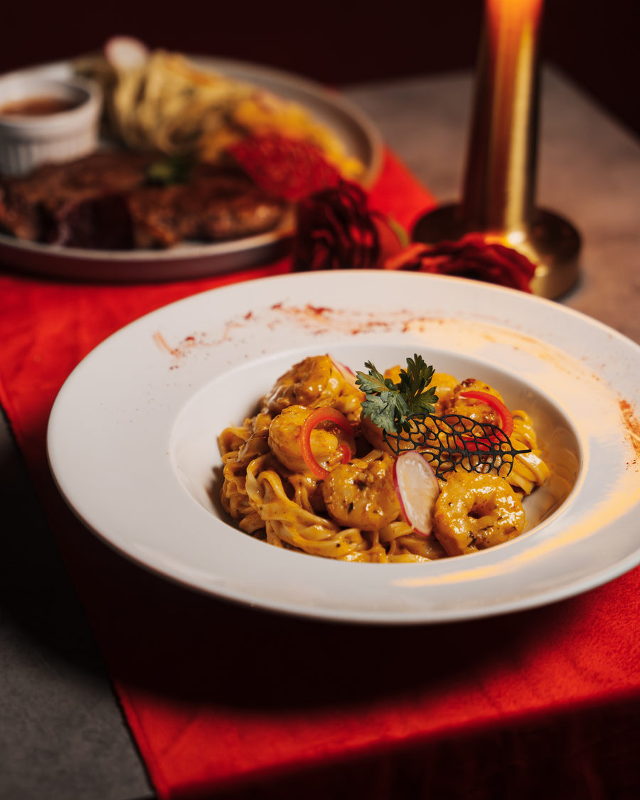 Tagliatelles aux crevettes de Guyane