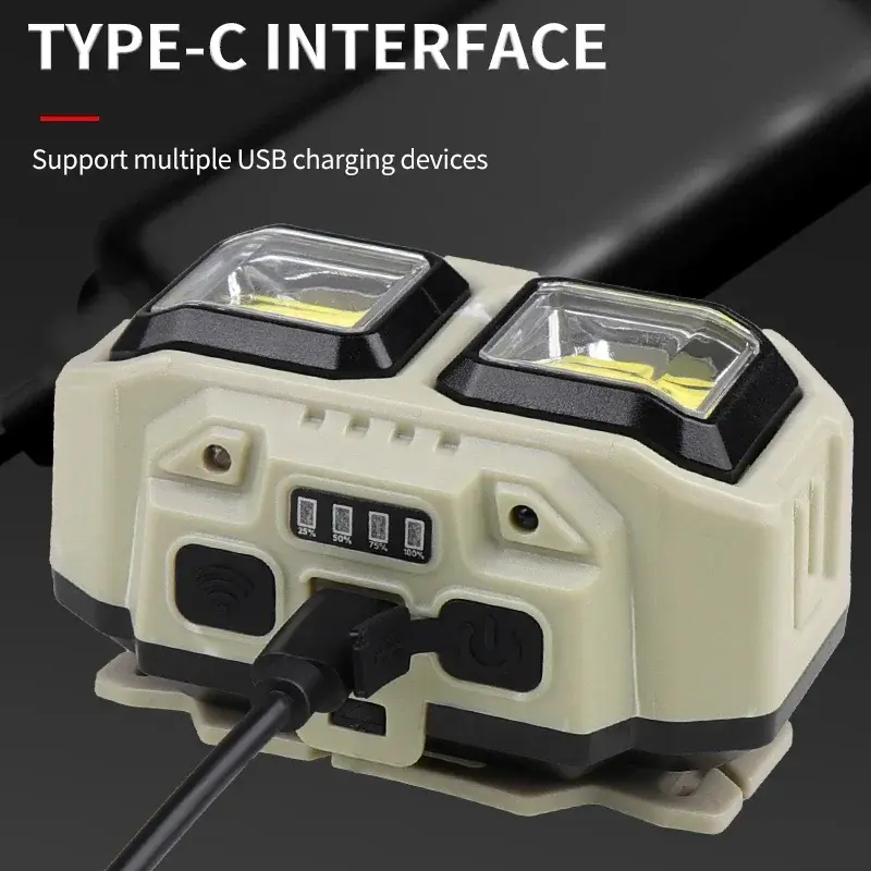 Thumbnail: Powerful Sensor COB LED Headlamp USB Rechargeable Head Flashlight Headlight Wate