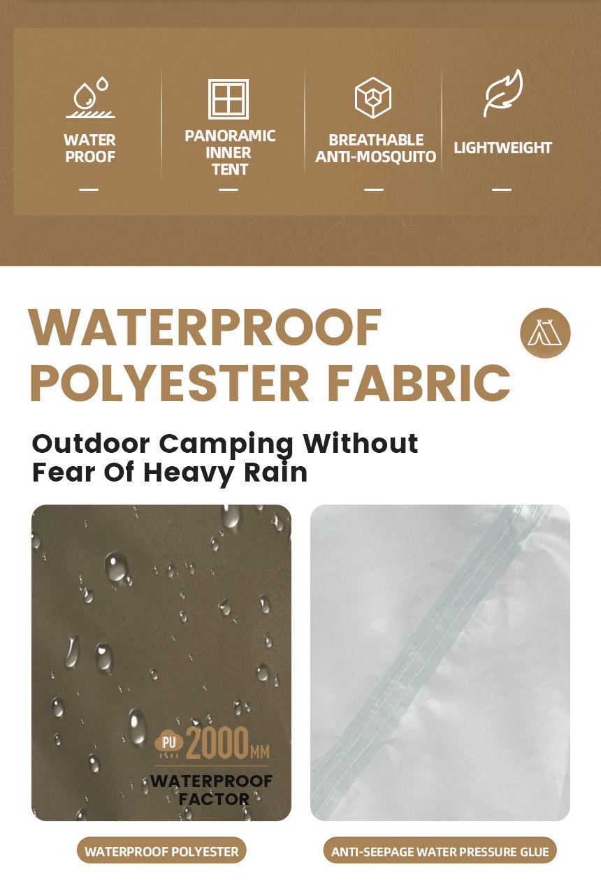 Thumbnail: MOBI GARDEN Camping Backpacking Tent Waterproof Rainproof Hiking Silver Coated S