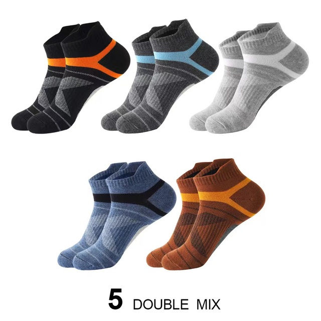 Thumbnail: 3/5Pairs High Quality Socks Men Outdoor Casual Athletic Socks Short Breathable B