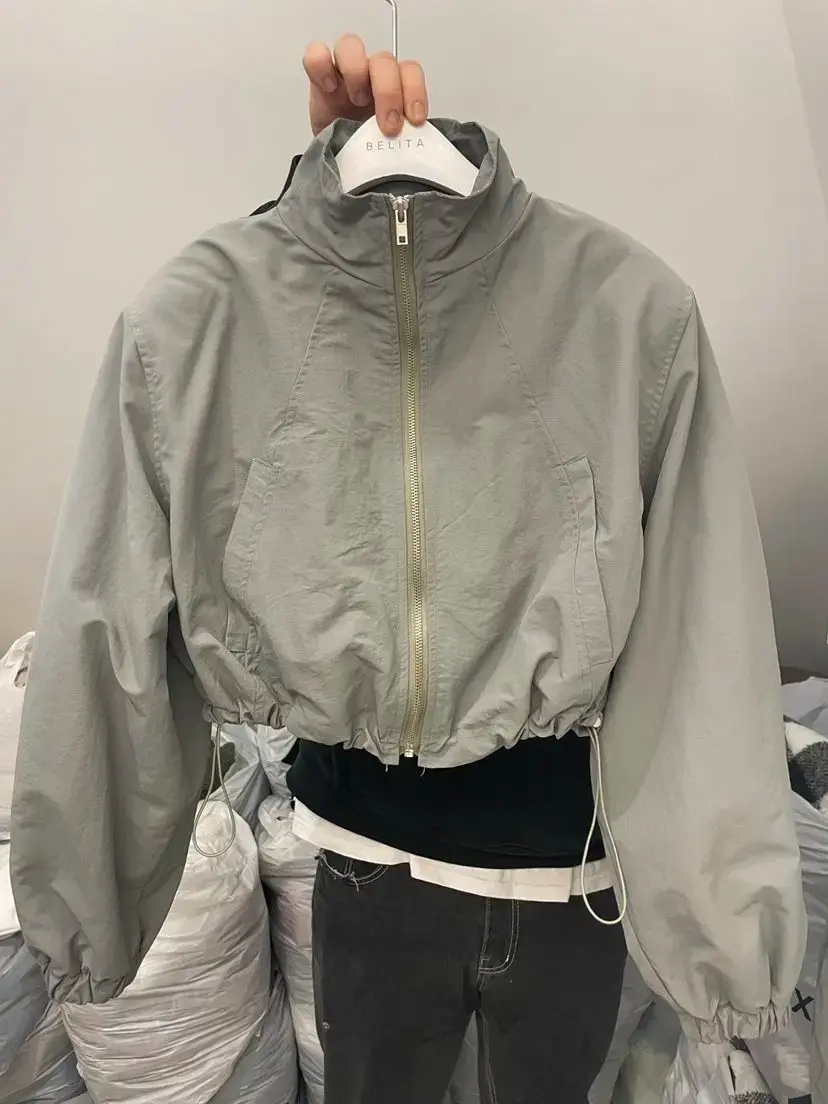 Thumbnail: 2024 Autumn Vintage Women's Windbreaker Cropped Jackets Harajuku Oversized Stree