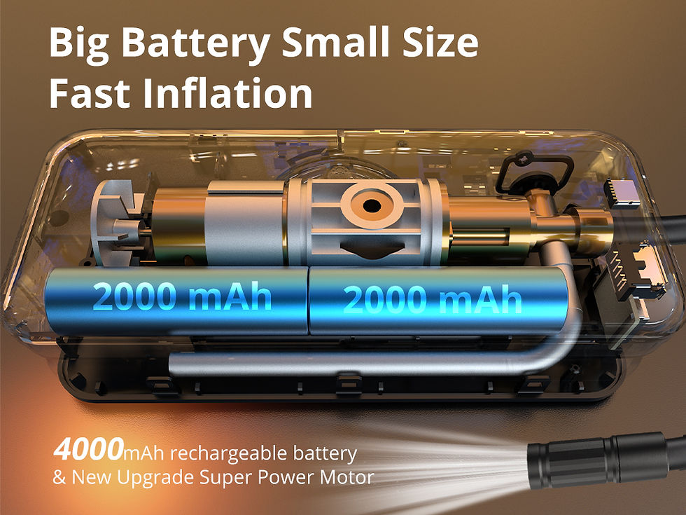 Thumbnail: CARSUN Portable Tire Inflator Rechargeable Electric Inflator For Car  Bicycle Di