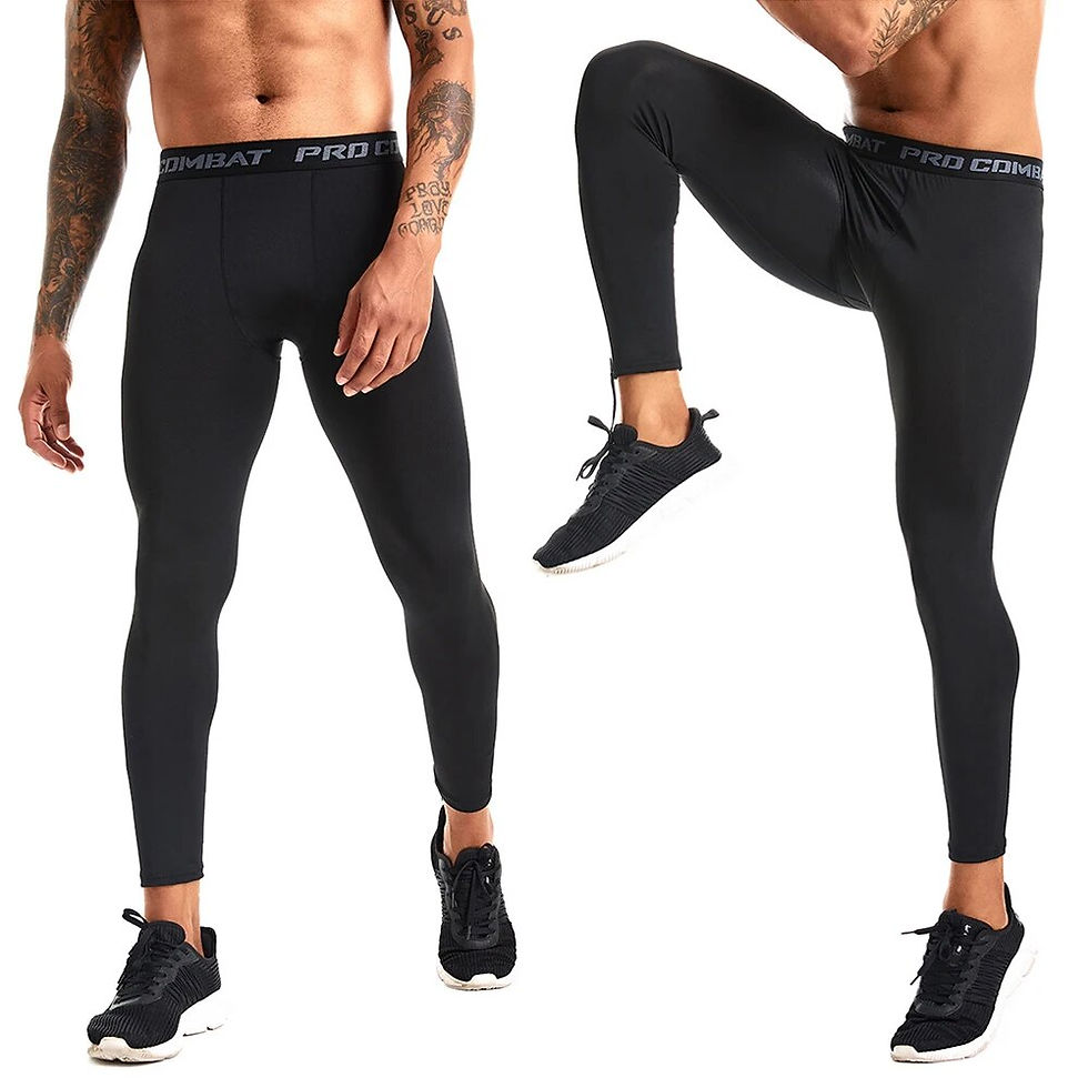 Thumbnail: Men's Running Leggings Sportswear Quick Dry Gym Fitness Tights Workout Training 