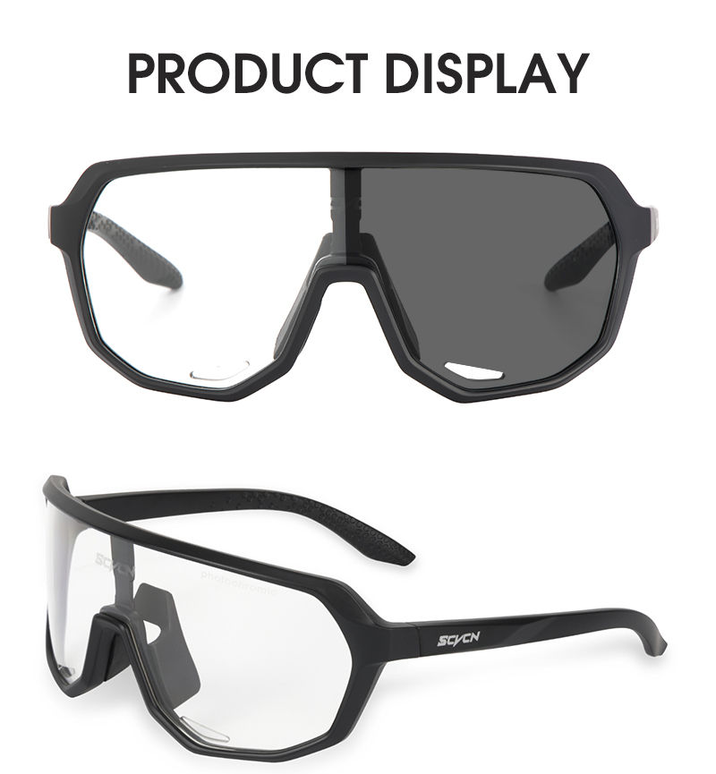 Thumbnail: 2 Packs Photochromic Cycling Glasses Outdoor Sports Bicycle Sunglasses Men MTB C