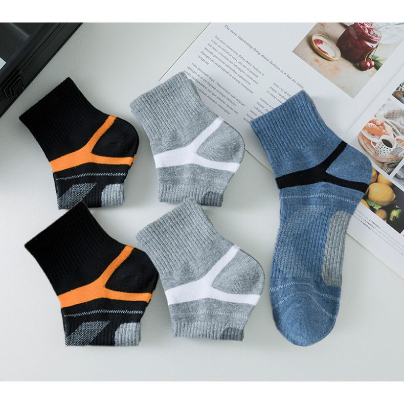 Thumbnail: 3/5/6 Pairs  Cotton Outdoor Sports Socks, Sweat Absorbing and Odor Resistant Cot