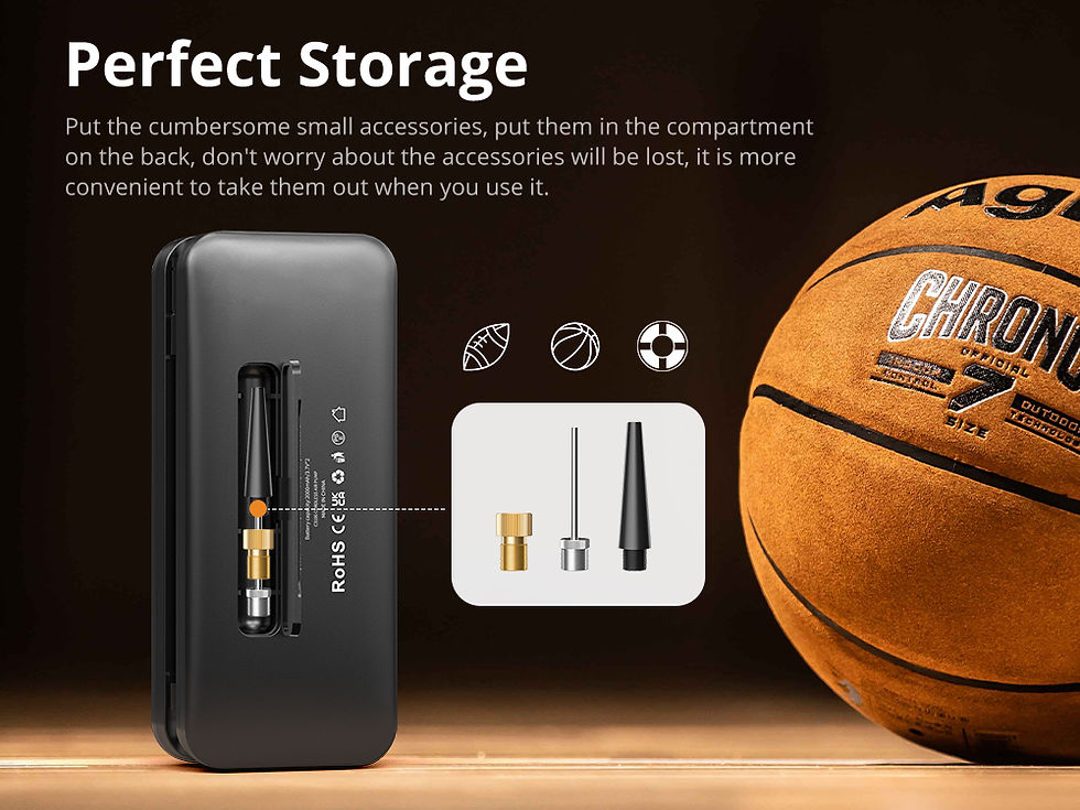 Thumbnail: CARSUN Portable Tire Inflator Rechargeable Electric Inflator For Car  Bicycle Di