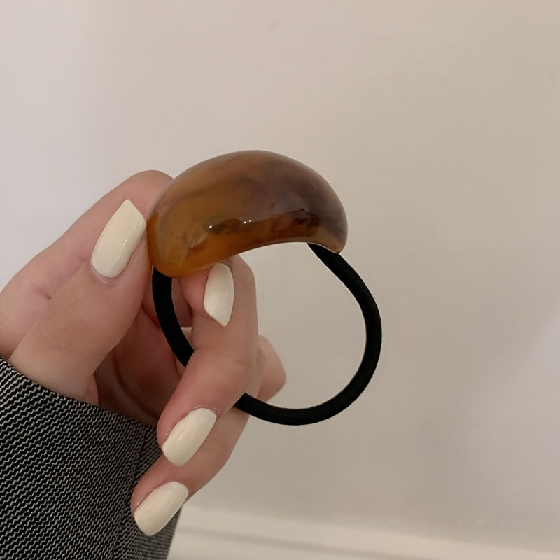 Thumbnail: Hot selling new acrylic pea curved girl hair loop tie ponytail headband leather 