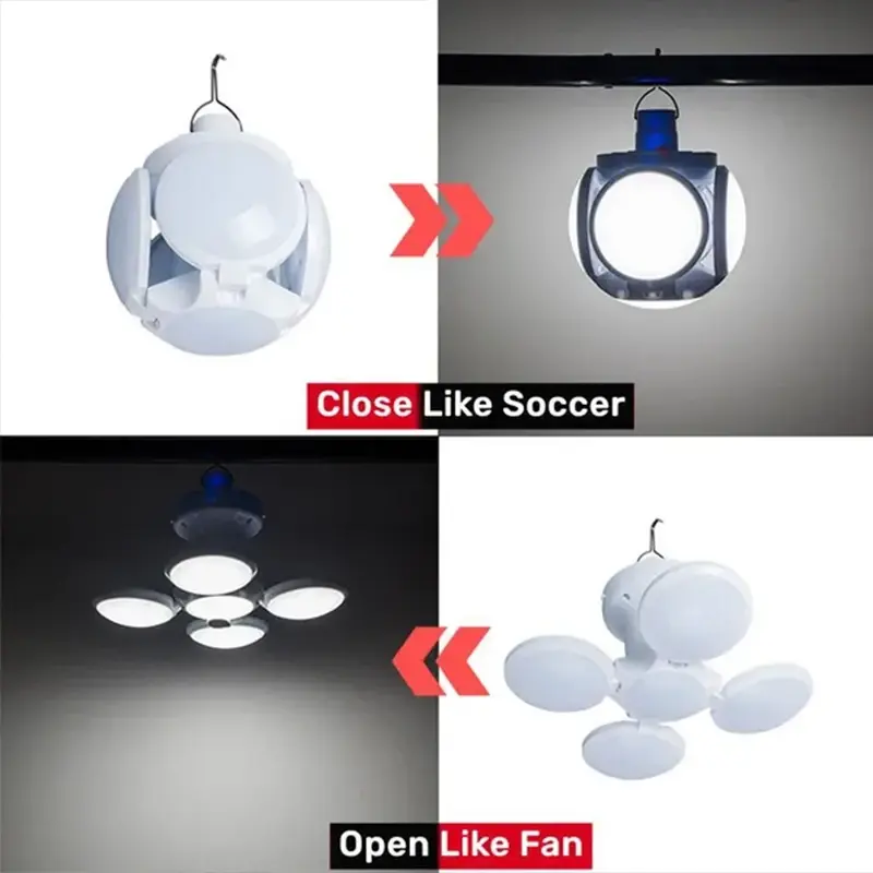 Thumbnail: Solar/USB Rechargeable LED Bulb Light Outdoor Folding Light Portable Soccer Bulb