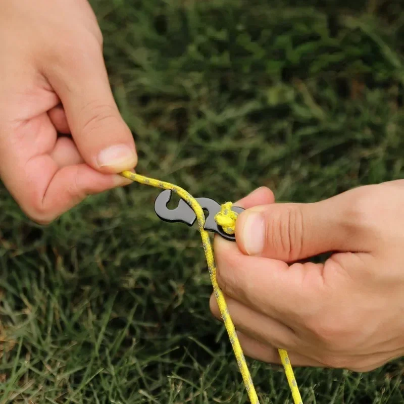 Thumbnail: 10pcs Adjustable Camping Tent Cord Rope Buckle S Type Tensioners Fastener Kit Ou