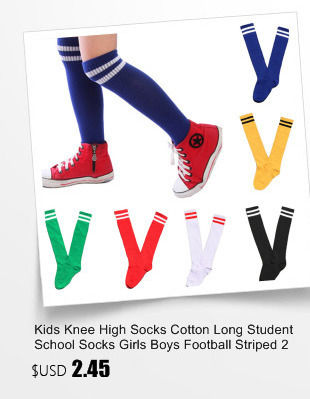 Thumbnail: Kids Knee High Socks Cotton Long Student School Socks Girls Boys Football Stripe