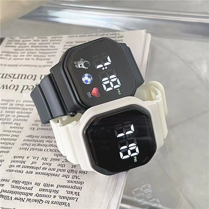 Thumbnail: Kids Watch Sport LED Digital Watches Football Silicone Strap Waterproof Electron