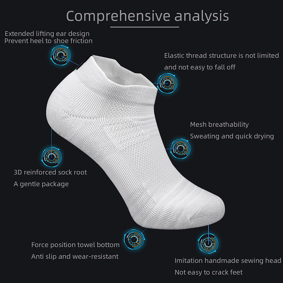 Thumbnail: 3 Pairs Sports Socks Men Women Short Running Socks Performance Ankle Cushion Wea