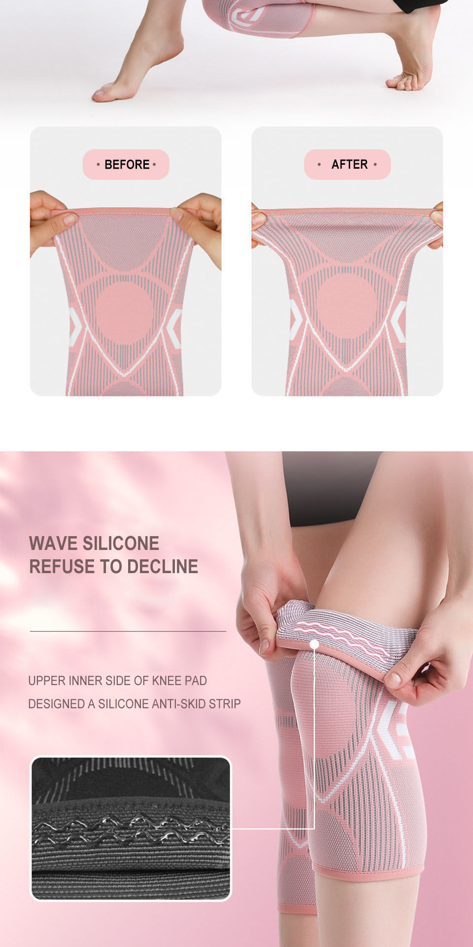 Thumbnail: AOLIKES 1PCS Knee Support Nylon Sports Fitness Compression Sleeves Kneepads for 