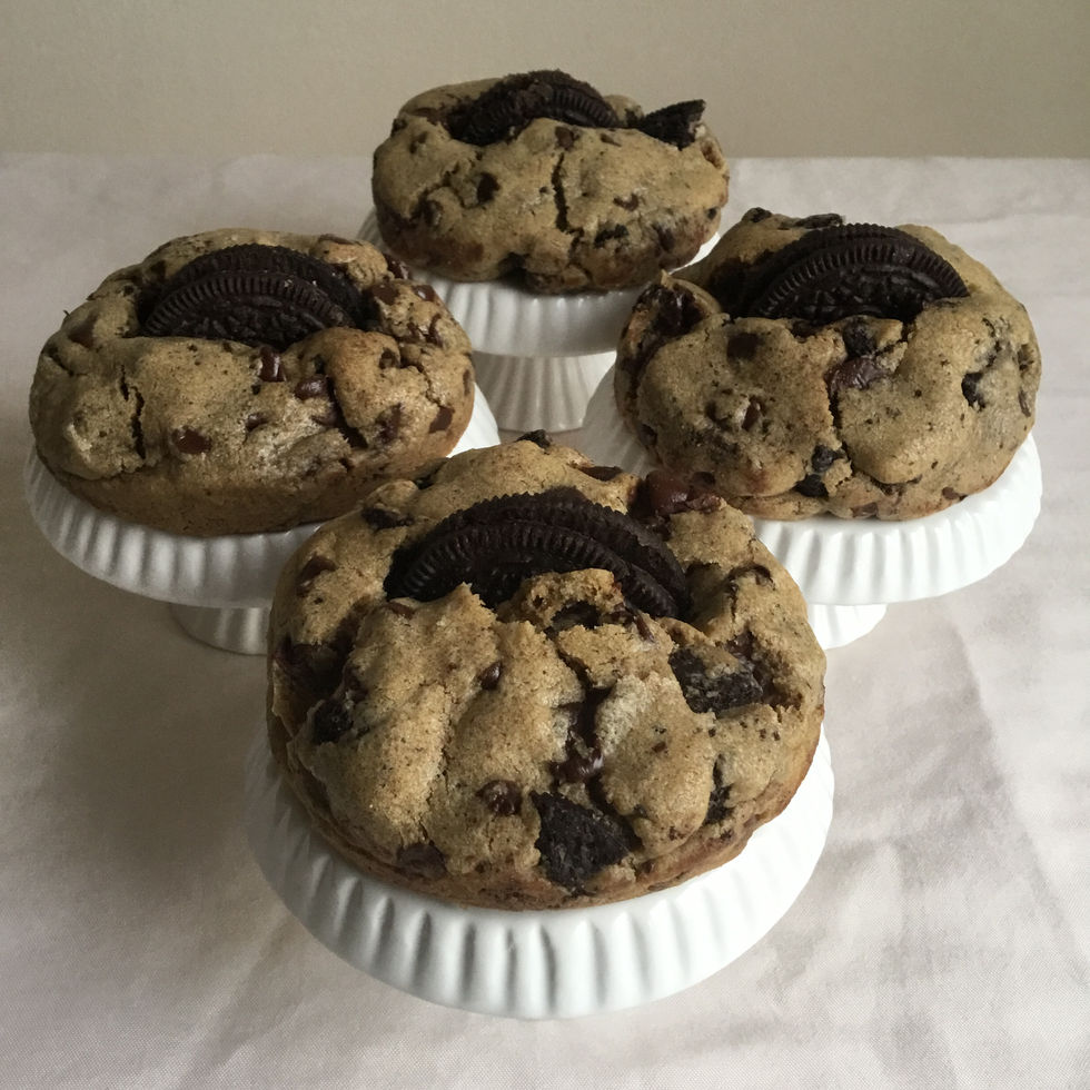 Thick browned butter chocolate chip Oreo cookies