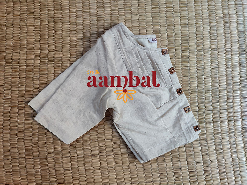 Thumbnail: Khadi Blouse With Front Pleats