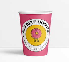 Branded Big Bite Donuts Custom Coffee Cup – Portland Coffee Catering