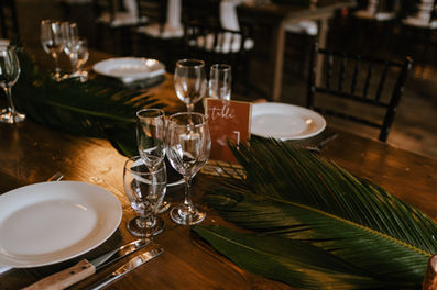 Wedding reception table setting.