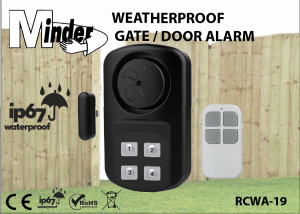 weatherproof gate/door alarm with remote