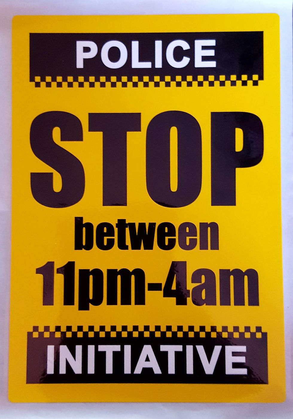 A5 Police Stop Stickers