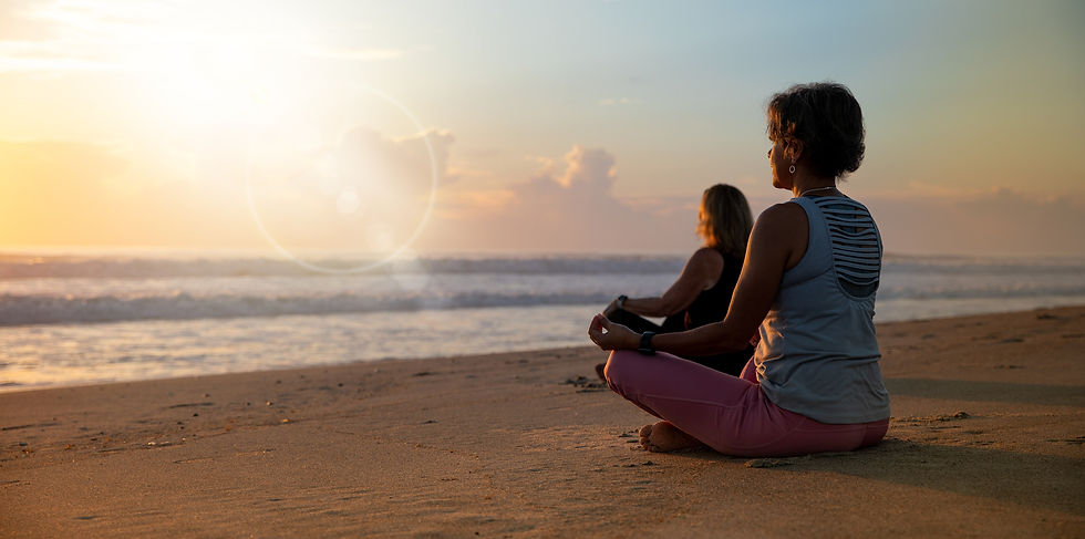 Annmarie Waite enjoys yoga in the mornings at Melbourne Beach, Florida