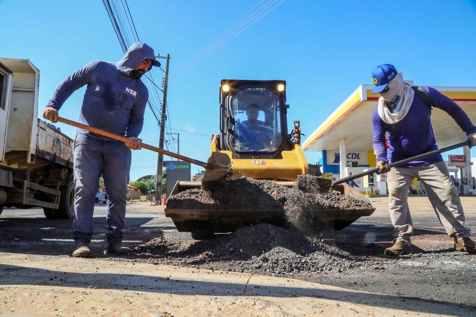 Obra de recapeamento na Avenida Taquaruçu, em Taquaralto - Foto: Edu Fortes