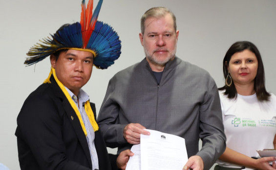 "Este é um projeto de justiça, realizado por grandes parcerias. Aqui, estamos satisfeitos e garantindo direitos à população indígena”, expressou o ministro Dias Toffoli - Antonio Gonçalves/Governo do Tocantins