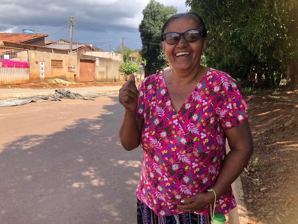 Moradora do setor Santa Fé, Valmira Rodrigues comemora investimentos da Prefeitura no bairro - Foto: Divulgação