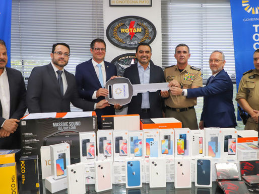 Governador Wanderlei Barbosa participa da entrega de smartphones doados pela Receita Federal à Polícia Militar