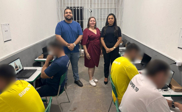 Laboratório de informática faz parte das políticas públicas de reinserção social promovidas pela Seciju - Foto: Seciju/Governo do Tocantins