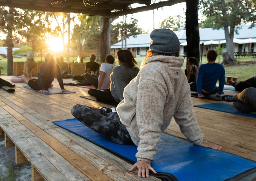 Participants enjoying breaks in their Yoga retreat.