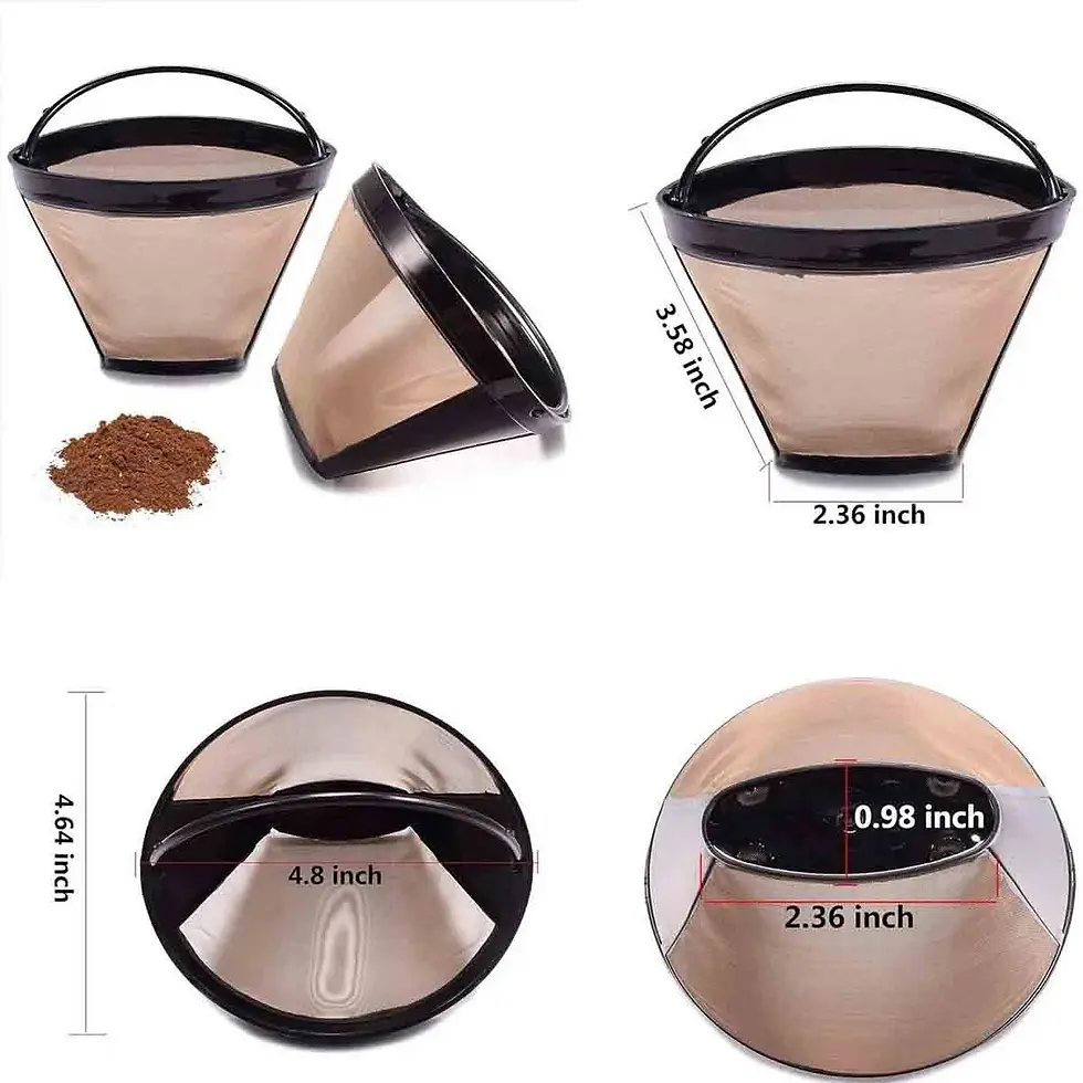 Thumbnail: Cone Shaped Coffee Filter Suitable For DTC-950 Coffee Machine Golden