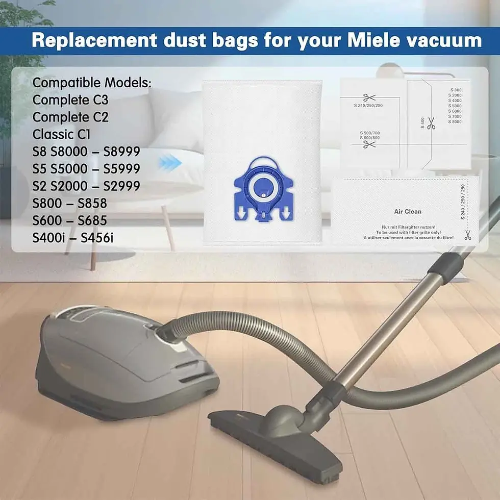Thumbnail: 3D Airclean GN Vacuum Cleaner Bag for Miele Classic C1 Complete C1 C2 C3 10 Pack