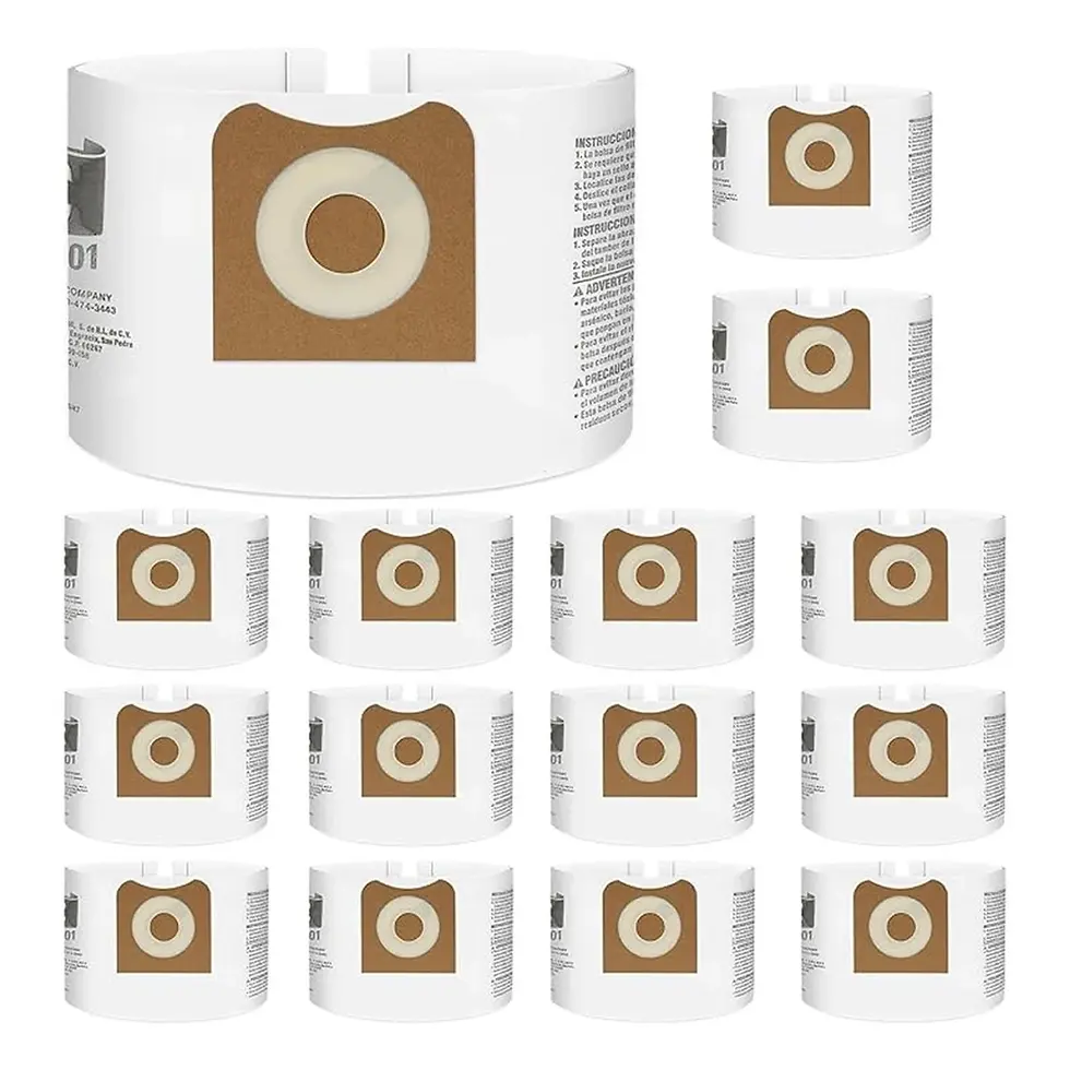 Thumbnail: 3-15 Pack VF3501 For Ridgid 3, 4 and 4.5 Gallon Shop Vac Size C Vacuum Bags