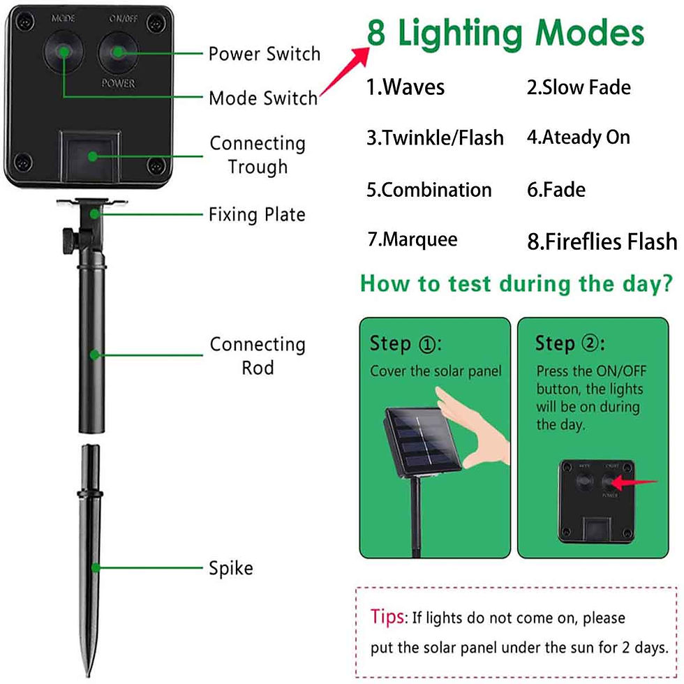 Thumbnail: Solar Powered 50 LED String Light Garden Path Yard Decor Lamp Outdoor Waterproof