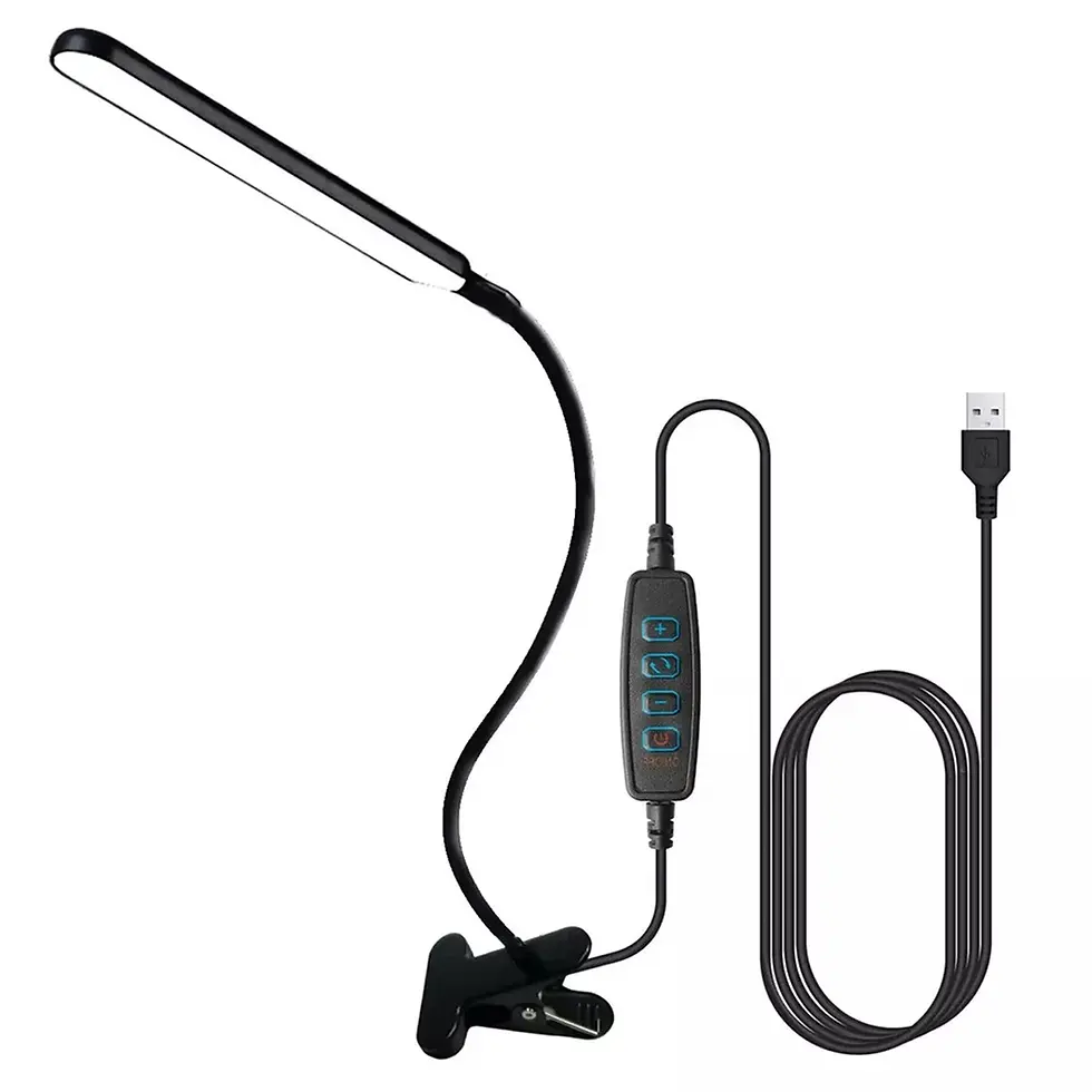 Thumbnail: LED Clip on Desk Lamp Reading Light Gooseneck 10W Eye-Caring Light Clip-on Lamp