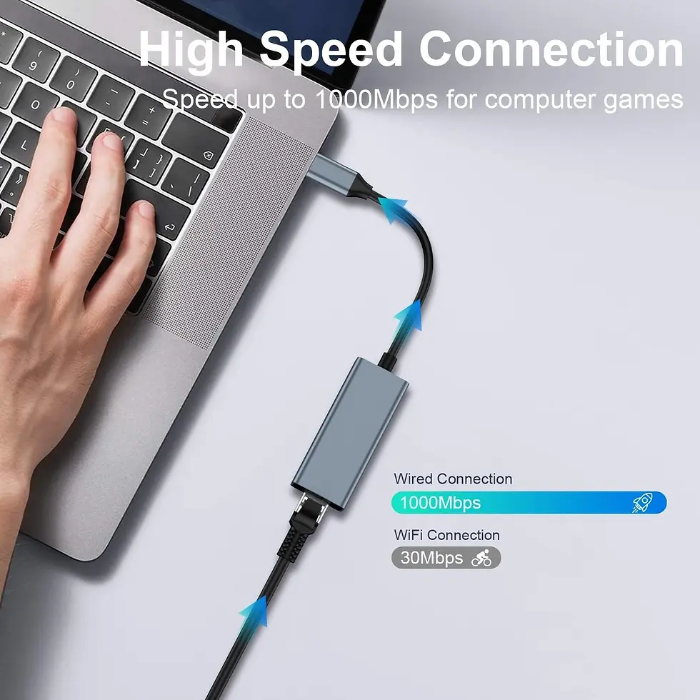 Thumbnail: USB-C 3.1 Gigabit Ethernet LAN RJ45 1000Mbps Network Adapter for PC Mac Android