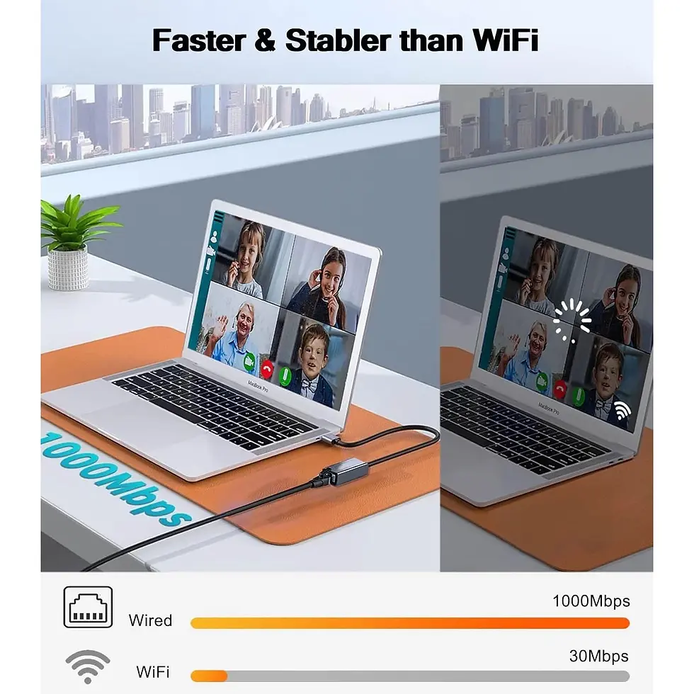 Thumbnail: USB-C 3.1 Gigabit Ethernet LAN RJ45 1000Mbps Network Adapter for PC Mac Android