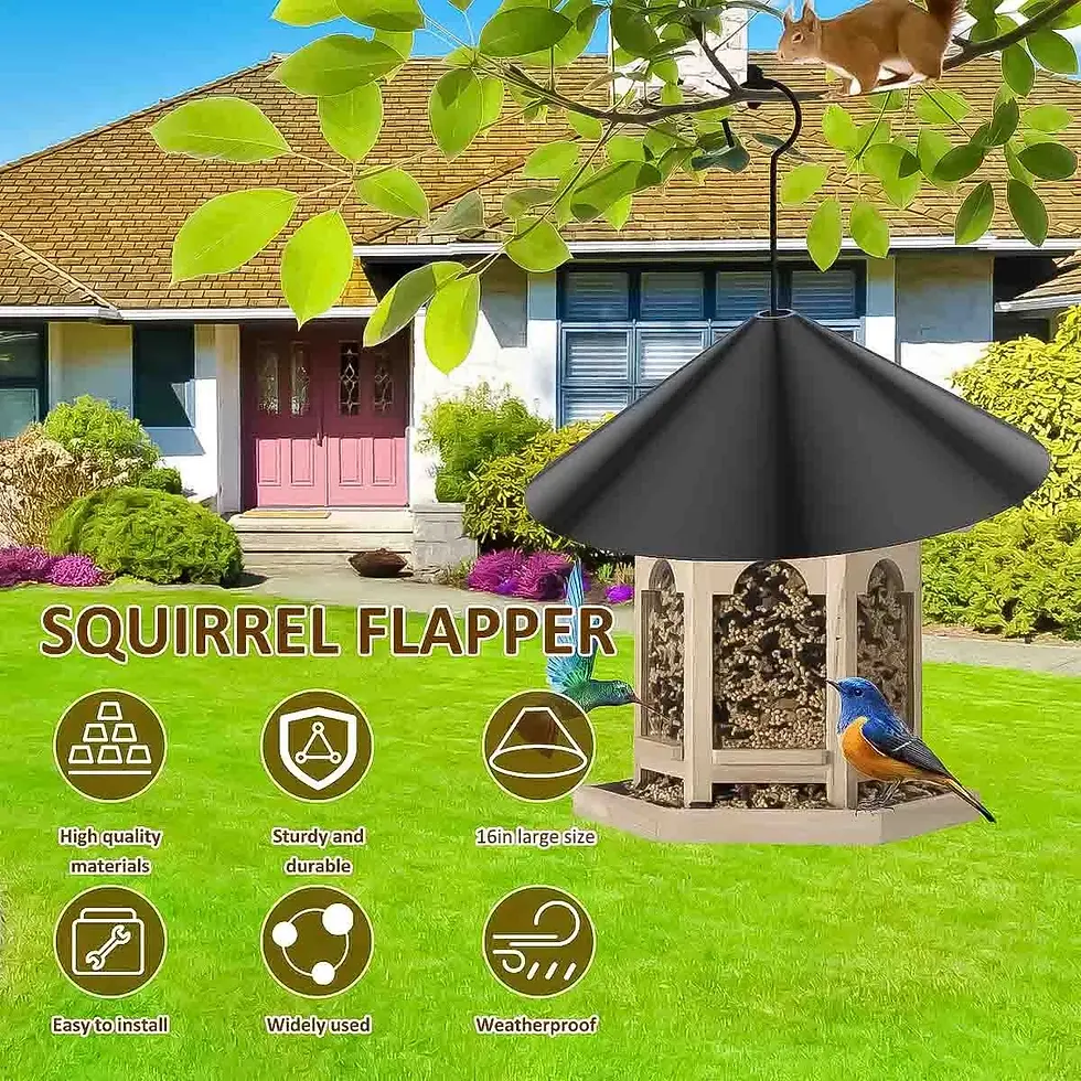 Thumbnail: Large Wrap Around Squirrel Baffle Protects Bird Feeder from Raccoon Squirrel