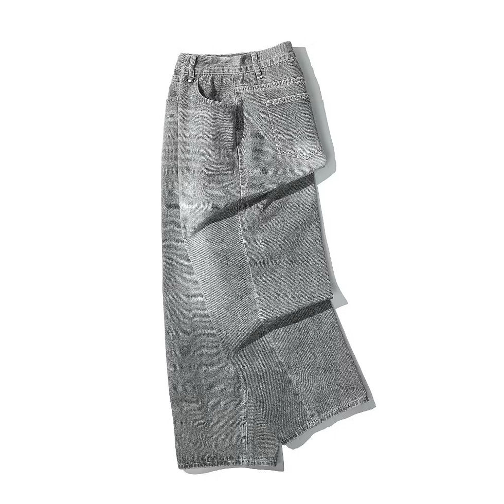 縮圖：AGILITY Vintage Washed Baggy Jeans 水洗寬直筒牛仔長褲