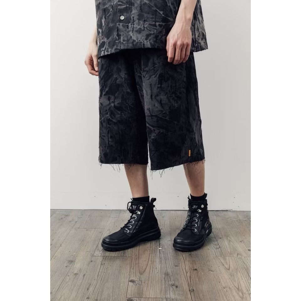 縮圖：JINEASTERNAU "黑紮染JORTS七分褲"