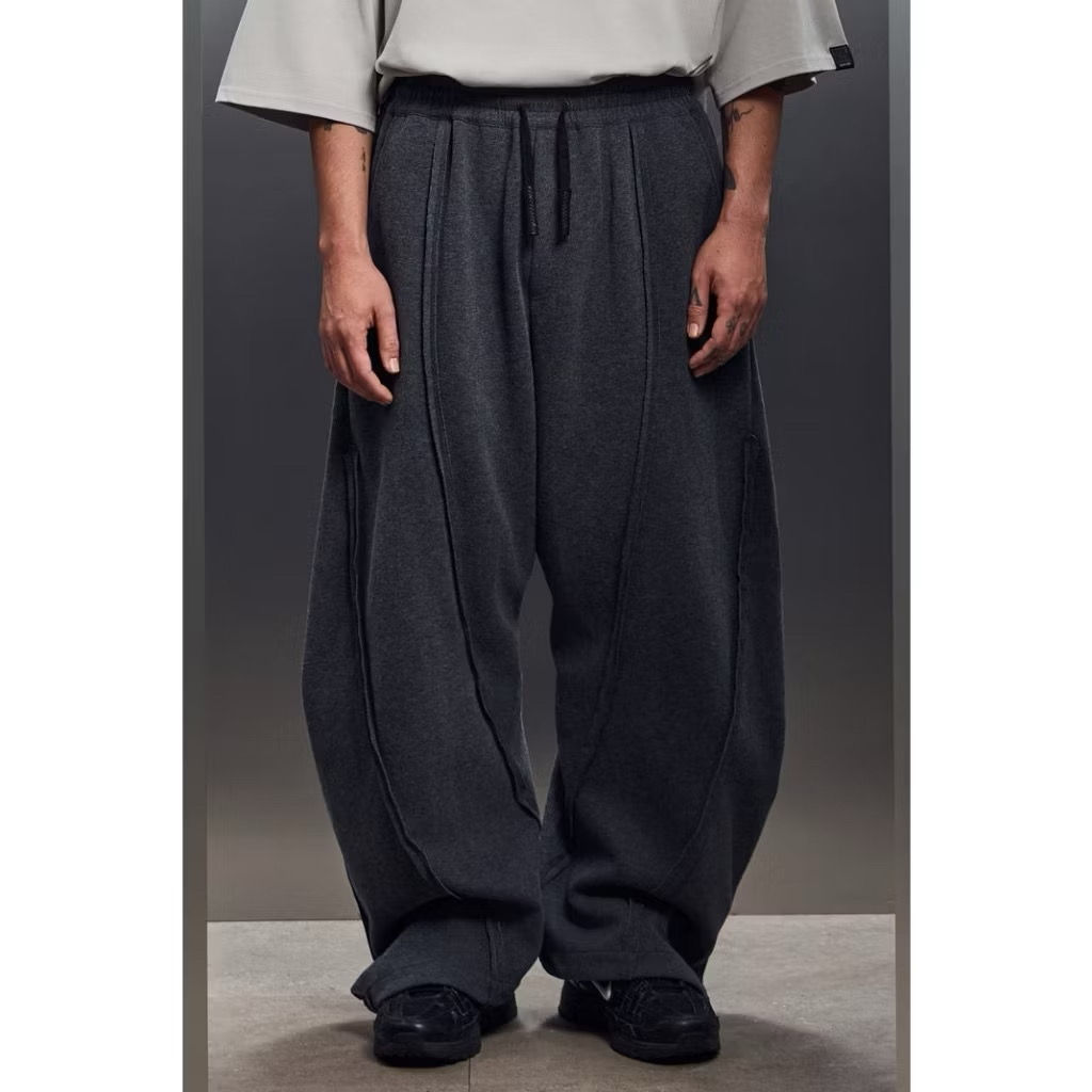 BLACK LABEL "Loose Blade Curve Cotton Pants"