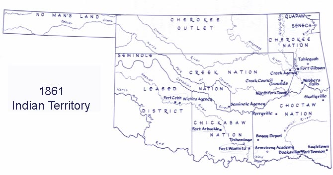 1861 INDIAN TERRITORY MAP