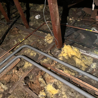 pipe works into loft 