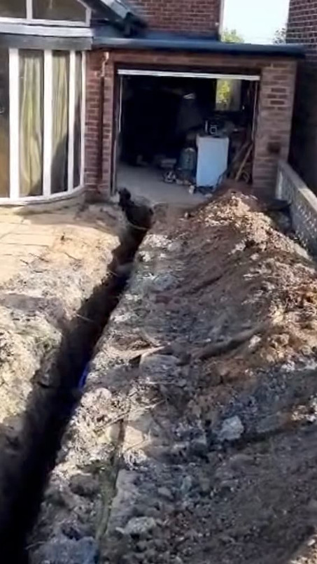 trench for new water supplies